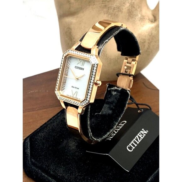 Citizen Women's Watch EM0983-51A Eco Drive Silver Dial Rose Gold Bangle … - Picture 14 of 14